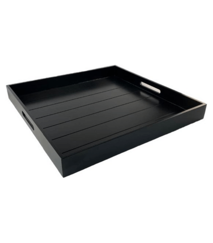Houten dienblad XL zwart 56x56 cm